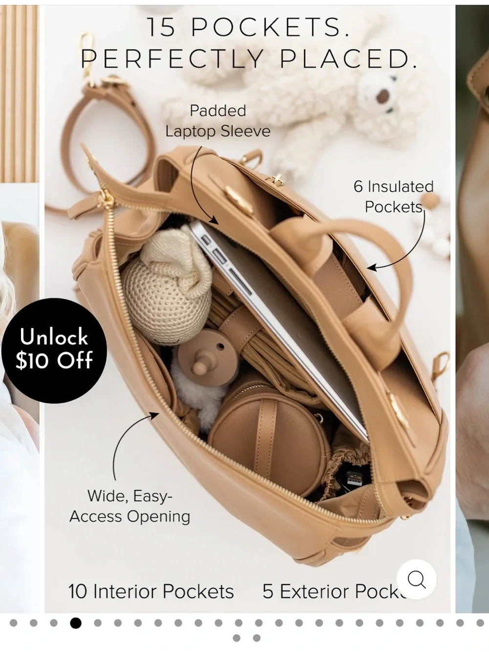 Mia + Sophia The Sophia Diaper Bag in brown